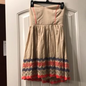 Strapless mini dress with strappy back